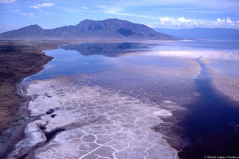 Aerial shot of Shompole mountain and Lake Magadi
Rift valley, Kenya,